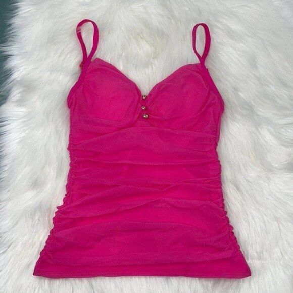 Lauren Ralph Lauren Lauren  Pink Tankini Top Womens Size 6 - Picture 1 of 8